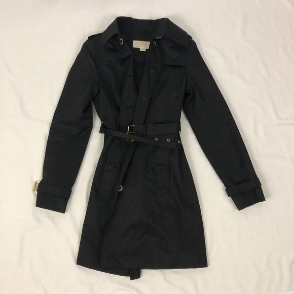 Michael Kors Jackets & Blazers - Micheal Kors Black Gold Trench Coat Fall Winter
